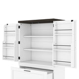 Modern Farmhouse Style Wooden Cabinet with Sturdy Frame with Inside Door Storage Divider with W1580P257492