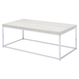Light Oak and Chrome Coffee Table with Open Base B062P209117