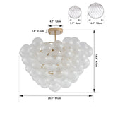 20-Inch Gold Ceiling Pendant Light with Threaded Clear Glass Globe Shade Ideal for Living Room, W1340P251914