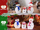 Lighted Snowman Christmas Yard Decorations, Set of 3 Pre-lit 2D Snowman Family with 80 LED White 79858005