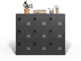 9-Door Employee Storage Locker, Metal Lockers for Office, Gym, School, and Homewith Card Slot 00575500