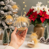 4 PCS Set 4.7" Glass Christmas Ball Ornaments Holiday Hanging Tree Decorations for Party Tree Decor 07042069