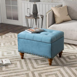 Square velvet upholstered Ottoman with storage space, hidden support hinges with easy to open top, W2941P242272