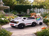 Ride on Push Car, Foot to Floor Sliding Toddler Toy with Trailer, White 32959139