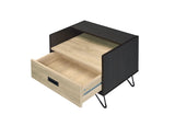 Melkree Oak & Black Finish Accent Table with Display & Utility Function B2726P243245