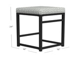 24" Indoor Square Backless Metal Upholstered Counter Stool, Light Gray 20546920