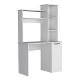Carson Computer Desk with Hutch, Single Door Cabinet, Expansive Work Surface and 3-Tier Storage B200P188876