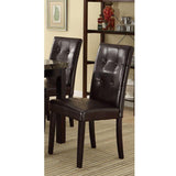 ZNTS Set of 2pc Chairs Breakfast Dining Dark Brown PU / Faux Leather Tufted Upholstered Chair HSESF00F1078