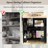 Kitchen Island with Drop Leaf, 53.9" Width Rolling Kitchen Cart on Wheels with Internal Storage Rack WF312383AAB