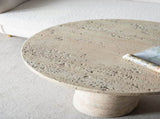 22x22x25.5" Cream Round Side Table with Pedestal Base W2078P170346