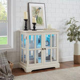 LED Curio Display Cabinet,Antique Display Cabinet with Adjustable Shelves,Retro Design Quality W2275P231693