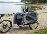 Blue/Gray Dog Bike Trailer 3 Access Doors, Large Off-Road Wheels & Ventilated Mesh Screen Pet 91165535