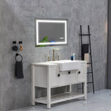 40x26 Inch LED Bathroom Mirror with Frontlit and Backlit, Wall Mounted Vanity Mirror with Smart 74284549