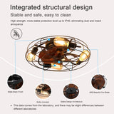 ZNTS Caged Ceiling Fan With Light, 20'' farmhouse Low Profile Ceiling fan Lights With Remote Control, W1340103792