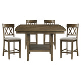 Light Oak Finish Counter Height Chairs Set of 2 Padded Seat Double Cross Back Wooden Kitchen Dining B011P168819