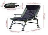 Camping Lounge Chair, Portable Folding Reclining Camping Chair with Adjustable backrest for Indoor W241106338