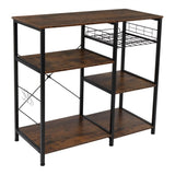 ZNTS 3-Tier Industrial Kitchen Baker's Rack Utility Microwave Oven Stand Storage Cart Workstation Shelf, 04294771