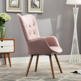 ZNTS Doarnin Contemporary Silky Velvet Tufted Button Back Accent Chair, Mauve T2574P164269