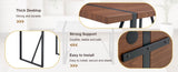 Industrial Rectangular Walnut Color Wood Grain Dining Table for 4-6 people with 1.5 inch thick W1151P209830