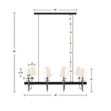 8-Light Traditional Chandelier with Drum Shades B03595699