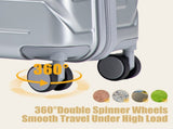 20 Inch ABS Hard Shell Travel Checked Luggage - Scratch Resistant Surface Four Multi-Directional W2787P437250