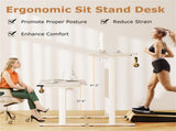 White 55" Electric Standing Desk with Dual Motors, 3 Memory Settings Sit-Stand Desk for Home Office 10820626