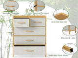 Bamboo 5-Drawer Storage Dresser with Anti-Tipping Kit for Bedroom Closet Living Room 62925610