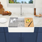 Fireclay 33" L X 20" W Workstation Farmhouse Kitchen Sink With Accessories W122567038