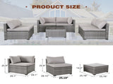7-Piece Outdoor Patio Furniture Set, All-Weather Wicker Rattan Sectional Sofa with Thick Cushions & 75137995