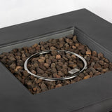 Outdoor Propane Fire Pit Table,Square Stone 35-inch Planter Base, 50,000 BTU Stainless Steel Burner, W3016P233629