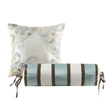 5 Piece Jacquard Bedspread Set with Throw Pillows Blue/Brown King B03597490