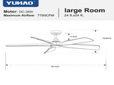 60 in. Farmhouse Walnut Wood Ceiling Fan with Remote Control,without Light W1367141065