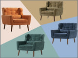Modern Chenille Arms for Living Room,Upholstered Mordern Armchair,Comfy Soft Padded Lounge 48096083