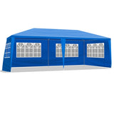 ZNTS 10'x20' Outdoor Party Tent with 6 Removable Sidewalls, Waterproof Canopy Patio Wedding Gazebo, Blue 53823303