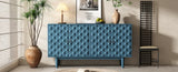 TREXM Modern 4-door Sideboard with Convex Pattern Doors and 2 Silver Handle for Living Dining GL-N715P183105M