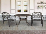 Set of 2 Cast Aluminum Patio Dining Chairs, Stackable Outdoor Bistro Chairs with Armrests for 93510049
