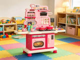 33-Piece Kids Play Kitchen, Lights, Sounds & Water Sink, Ages 3-6, Pink 11000031