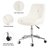 Modern teddy fleece fabric with chrome legs living room furniture dining chair, soft and W210127509