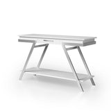 ZNTS Contemporary Style White 1pc Sofa Table High Gloss Finish Chrome Frame Console Table Gorgeous Living B011P207456