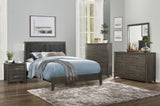 Dark Gray Finish Nightstand 1pc Chrome Tone Handles Contemporary Design Bedroom Furniture Bed Side B011P199391