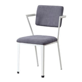 ZNTS Grey and White Open Back Upholstered Office Chair B062P182688