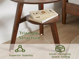 100% Solid Wood 2-Tier Side Table, Round End Table with Lower Storage Shelf, Sofa Side Table & 41908087