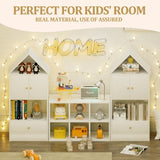 Versatile Children's Bookshelf with House-Shaped Design, Multi-Functional Storage for Books and W2699P197526