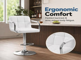 2-Pack Bar Stools, PU Leather Adjustable Swivel/ Arms Barstools, Hydraulic Kitchen Counter 94982020