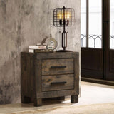 2 Drawers MDF Nightstand in Rustic Golden Brown Finish B016P255623