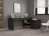 Desk, Black Wengue, 3 Drawers, 4 Legs, 2 Shelves B097P369419