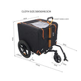 ZNTS Foldable Pet Jogging Stroller Dog Carriers Bicycle Trailer Pet Dog Cat Bike Trailer Orange and Black W1364P214074