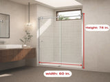 60" W x 78" H Chrome Reversible Installation Double Bypass Sliding Shower Door Easy Installation T5923P508683