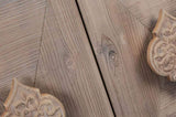 Carved Flower Door Handle, Antique Four Door Cabinet for Living Room Kitchen Hallway W1445P146388