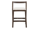 Jasper Indoor Rubberwood Barstool, Dark Brown Finished and Beige Upholstery, Set of 2 N775P336213D